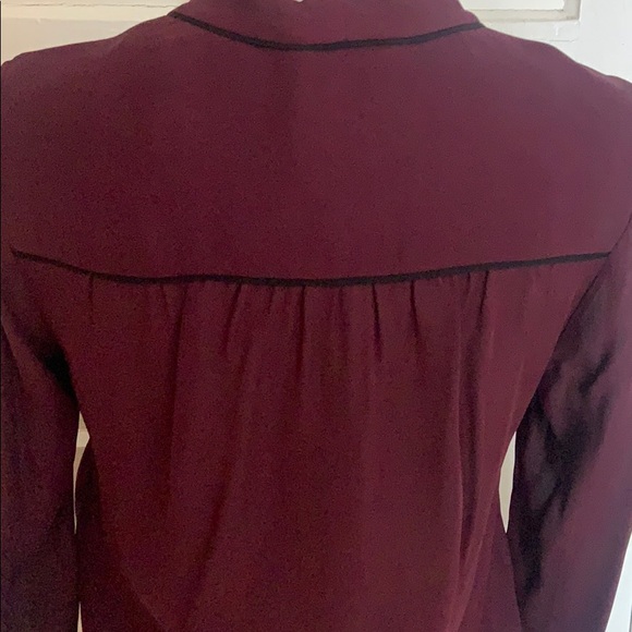 VINCE Maroon silk blouse XS - Picture 6 of 7